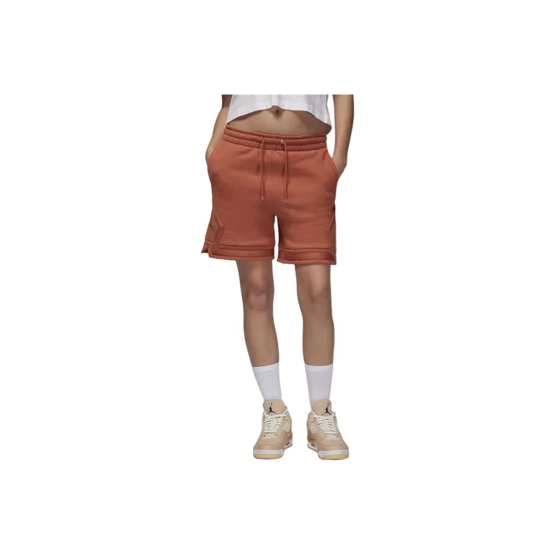 Jordan Flight Fleece Sports Shorts Women's Gray Peach-0