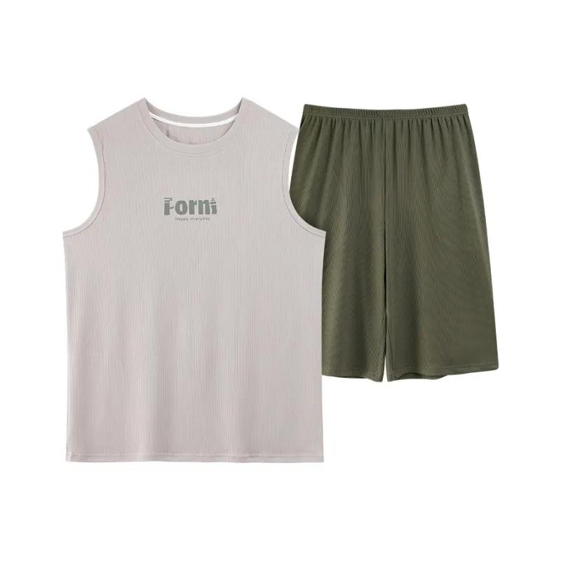 Close fitting Areas Pajama Set Men's-11