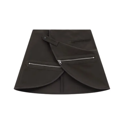 COURREGES SS24 MODULAR COTTON MINI SKIRT Casual Short Skirts Women's Mud Brown/Mud Brown