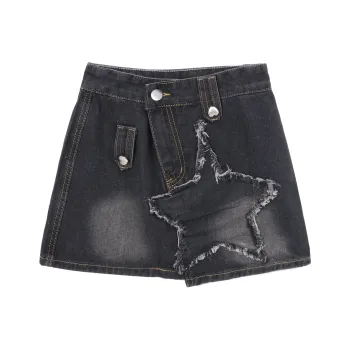 FOCOS STUDIO Denim Short Skirts Women's Black