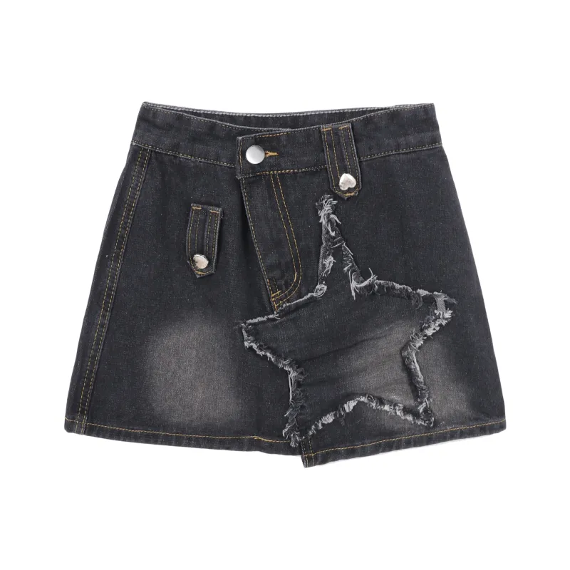 FOCOS STUDIO Denim Short Skirts Women's Black-0