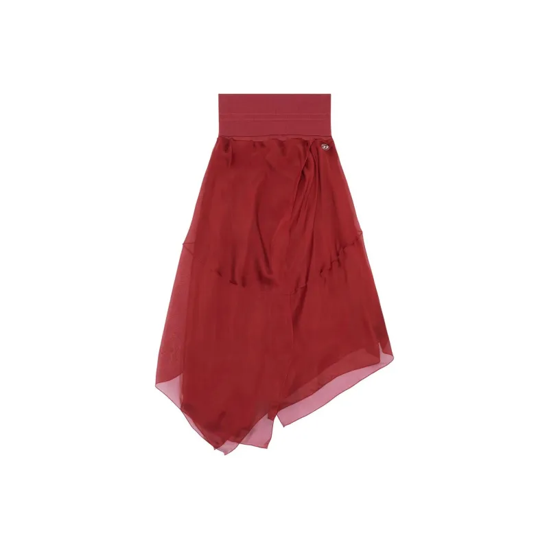 DIESEL Casual Long Skirt Women's Red-0