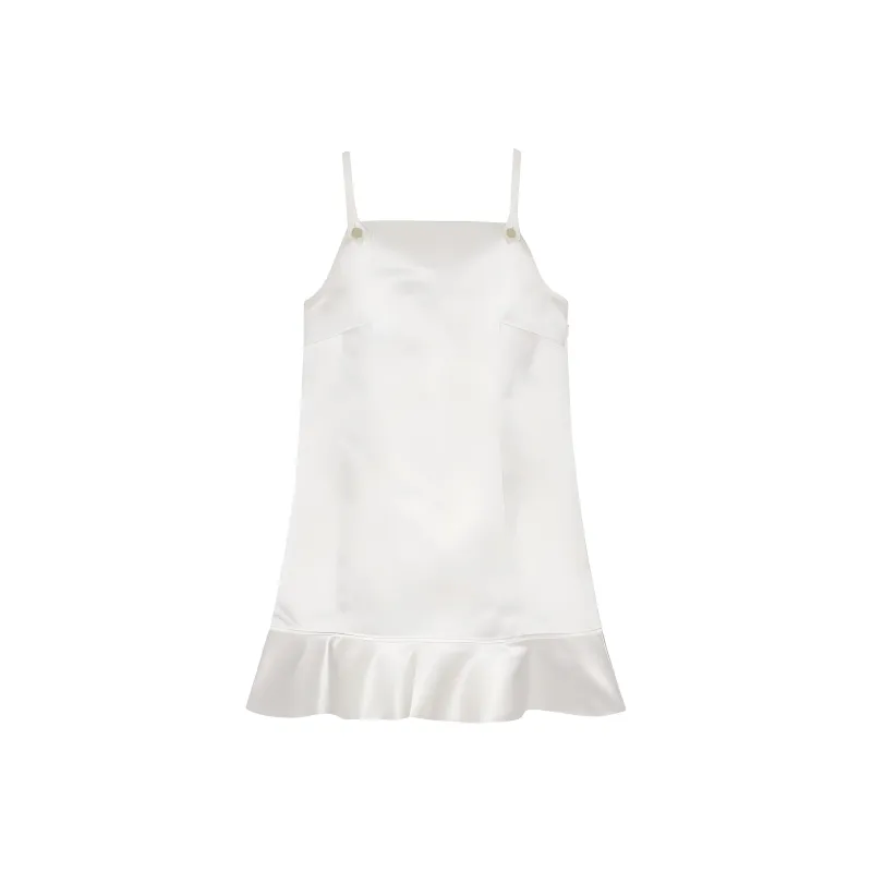 GANNI Flared hem Satin Mini Dress-0