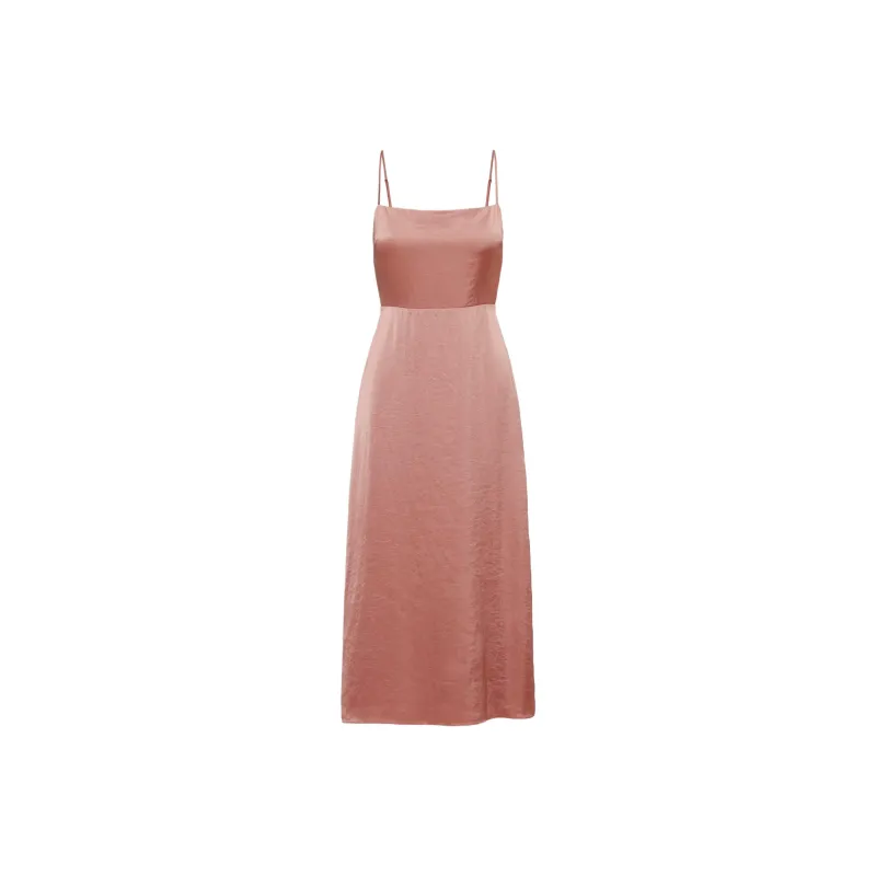 ARITZIA Wilfred Magdalena Satin Dress Slip Dresses Women's Earthen Red/Terra Cotta Red-0