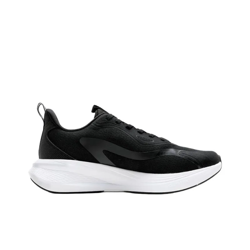 QIAODAN Anti Slip Wear Resistant Low Top Casual Running Shoes Men's Black White-1