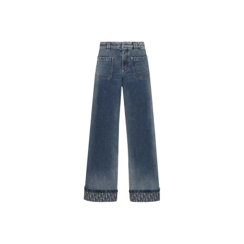 DIOR FW24 Flared Jeans Jeans Women's Blue-0