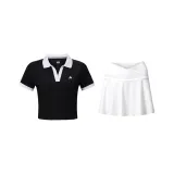 Clothing Set (Black Top+White Short Skirt)