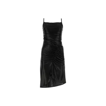 Marine Serre Crescent Moon-Printed Ruched Midi Dress