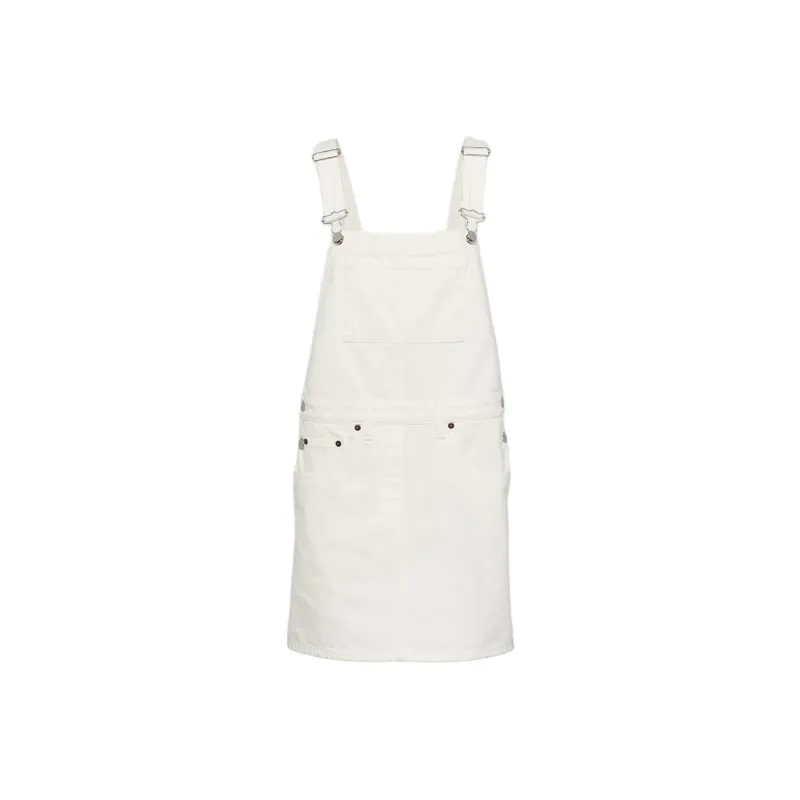 PRADA Triangle Logo Denim Overall Mini Dress-0