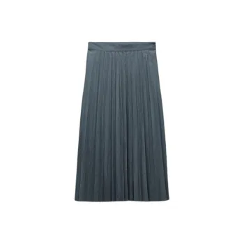 ZARA Casual Long Skirts Women's Blue Gray