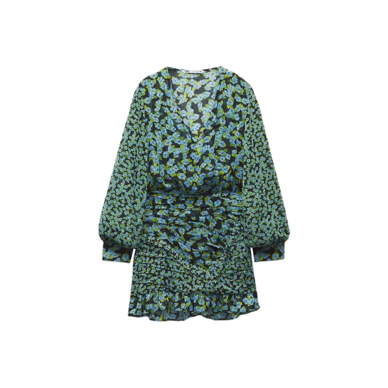 ZARA Long-Sleeved Dresses Women's Multicolor-0