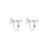 Snake Head Screw Clip-on Earrings Classic White, 1 Pair