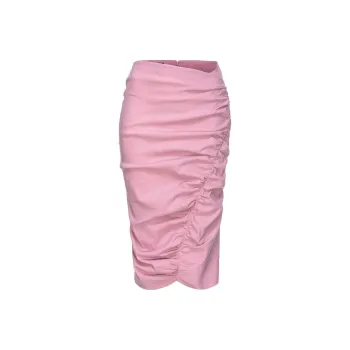 PINKO Asymmetric Ruched Midi Skirt
