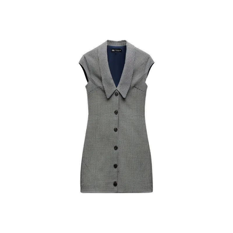 ZARA Sleeveless Dress Women's Brown-0