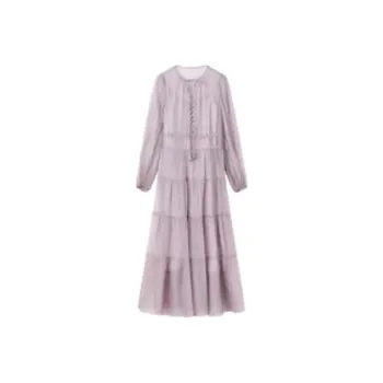 COCOON Long Sleeved Dress Women's Gray Purple