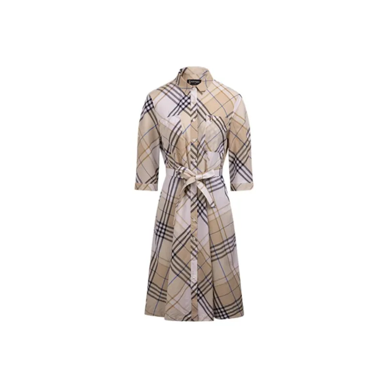Hush Puppies Long Sleeved Dress Women's Plaid-0