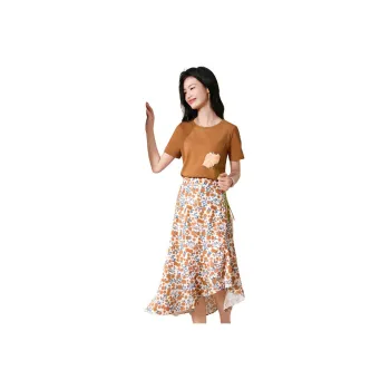Mo Han Yi Mei Skirt Set Women's 2 Piece Set Orange