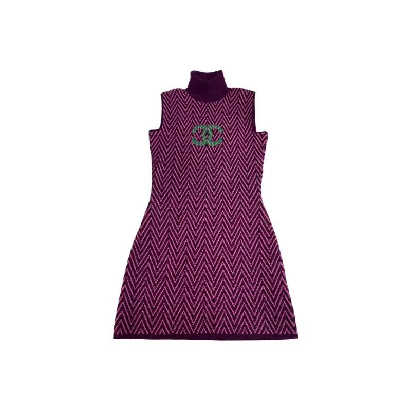 CHANEL Sleeveless Dress Women's Red-0