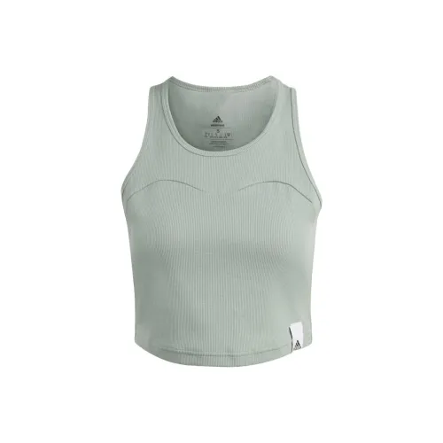 Adidas Lounge Sleeveless Sports Shirts Women's Silver Green