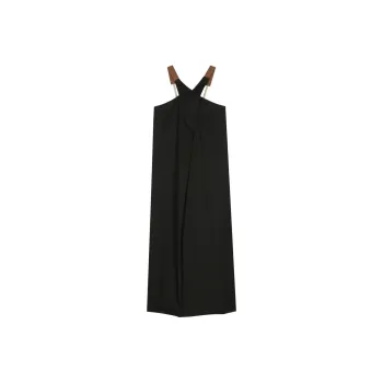 Alysi Crossover strap Poplin Midi Dress