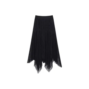Givenchy Pleated Tulle Midi Skirt
