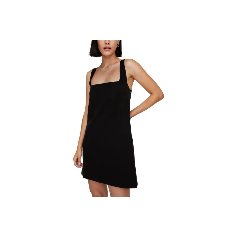 NASTY GAL Tailored Strap Back Mini Dress Slip Dresses Women's Black-0