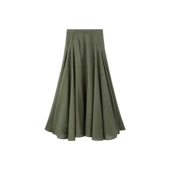 Loro Piana Flavia Skirt Casual Long Skirts Women's Green