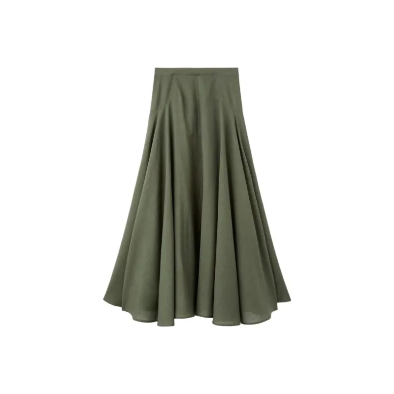 Loro Piana Flavia Skirt Casual Long Skirts Women's Green-0