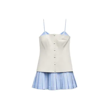 ZARA Slip Dresses Women's Blue/White