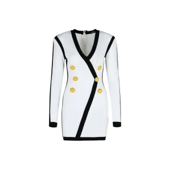BALMAIN Long Sleeved Dress Women's Multicolor