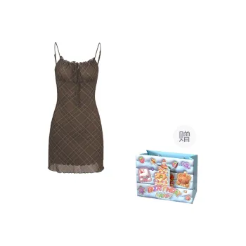 WOWI KCKS Slip Dress Women's Green Coffee Color