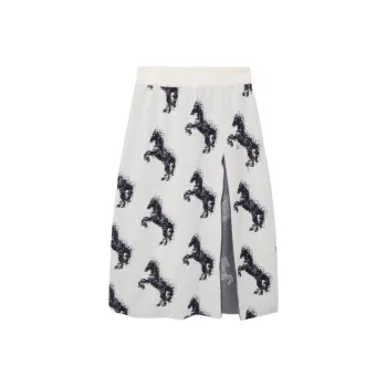 Stella McCartney Pixel Horse Jacquard Midi Skirt