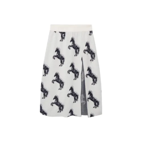 Stella McCartney Pixel Horse Jacquard Midi Skirt