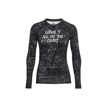 Under Armour Women's HeatGear® Message Compression Long Sleeve Workout Clothing Women's Black/Steel