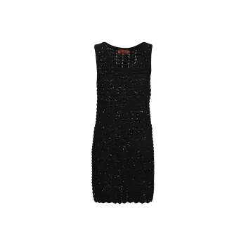 MISSONI Embellished Sleeveless Knitted Mini Dress