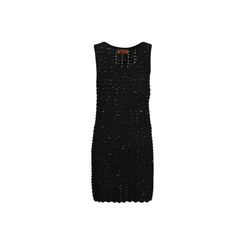 MISSONI Embellished Sleeveless Knitted Mini Dress-0