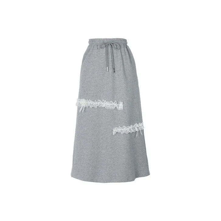 SNBL Casual Long Skirts Women's Gray-0