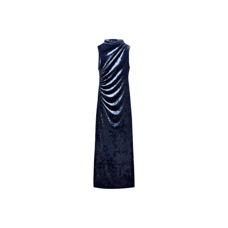 ZARA Sleeveless Dress Women's Night Blue-0
