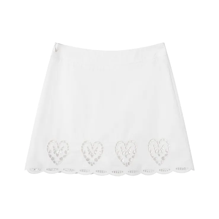 Ouyang Casual Short Skirts Women's White-0