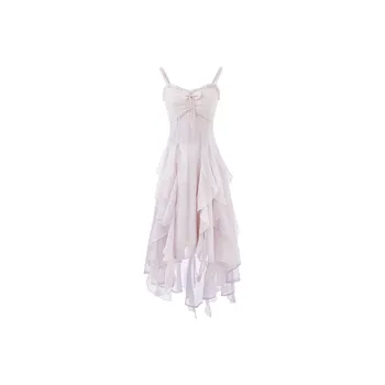 ONNFB Slip Dresses Women's Flowing Sheer Pink