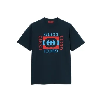 GUCCI FW25 Lido Collection T Shirt Men's Marine Blue