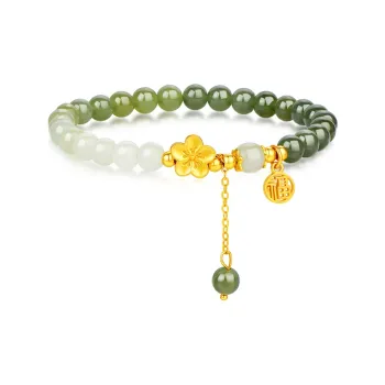 JINLIUFUJIXIANG Hetian Jade Bracelets Green Jade Unisex