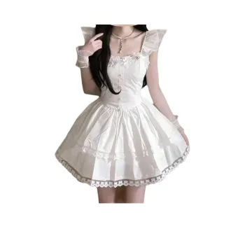 Mu Xiao Xin Slip Dresses Women's White Sweet Dream Mystic Realm