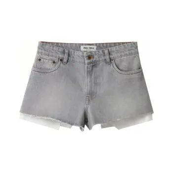 MIU MIU FW23 Denim Shorts Women's Gray