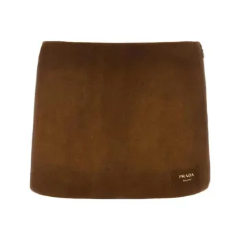PRADA Denim Short Skirts Women's Brown