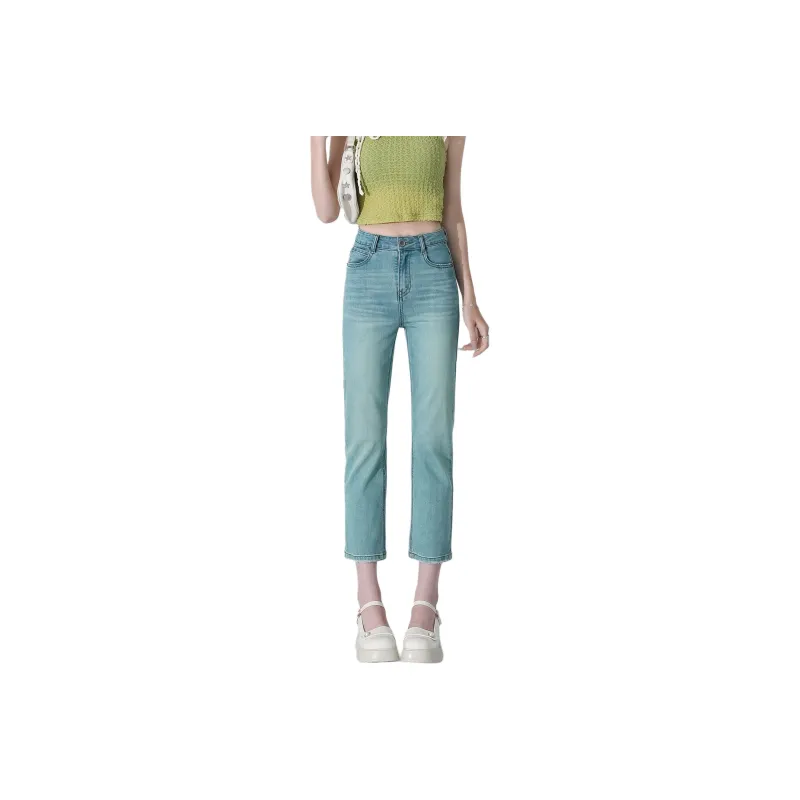 Menglaini Jeans Women's Teal-0