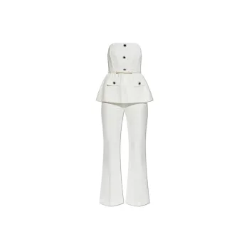 Self portrait Strapless Crepe Jumpsuit