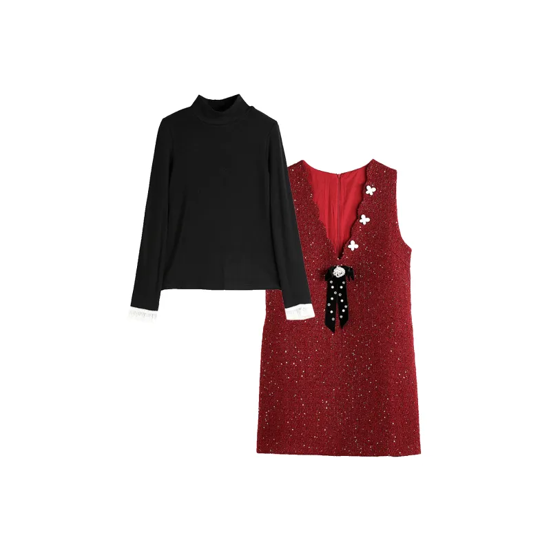 Hang Yi Court Long Sleeved Dresses Women's-2