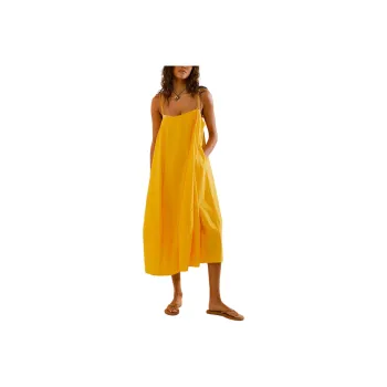 FREE PEOPLE Struttin' Midi Dress Slip Dresses Women's Citrus Avenue/Orange