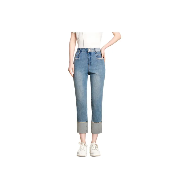 FENHONGMALI Jeans Women's Blue-0